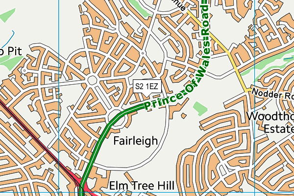 S2 1EZ map - OS VectorMap District (Ordnance Survey)