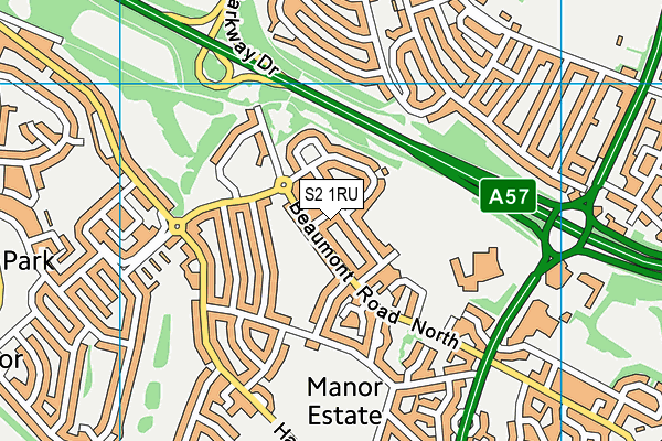 S2 1RU map - OS VectorMap District (Ordnance Survey) S2 1RU map - OS VectorMap District (Ordnance Survey)