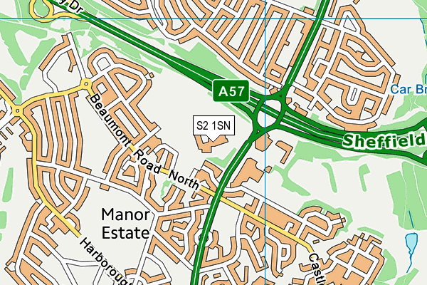 S2 1SN map - OS VectorMap District (Ordnance Survey)