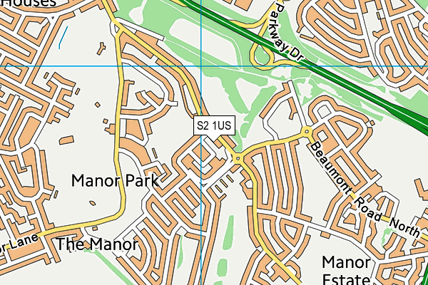 S2 1US map - OS VectorMap District (Ordnance Survey)