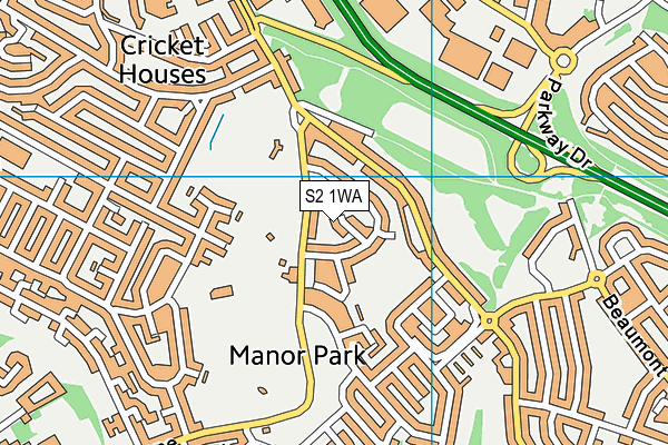 S2 1WA map - OS VectorMap District (Ordnance Survey) S2 1WA map - OS VectorMap District (Ordnance Survey)