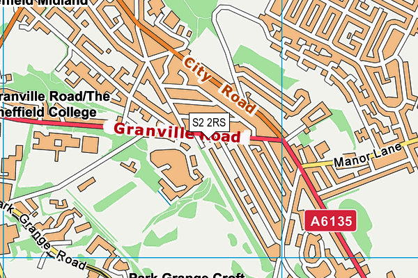 S2 2RS map - OS VectorMap District (Ordnance Survey) S2 2RS map - OS VectorMap District (Ordnance Survey)