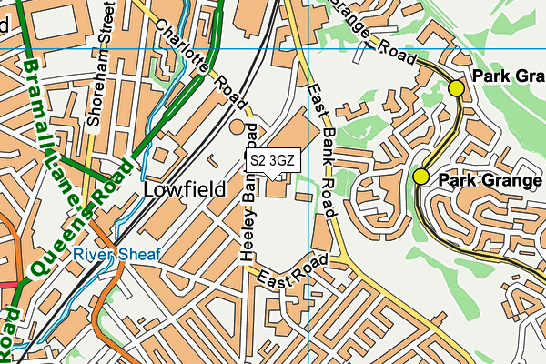 S2 3GZ map - OS VectorMap District (Ordnance Survey) S2 3GZ map - OS VectorMap District (Ordnance Survey)