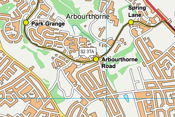 S2 3TA map - OS VectorMap District (Ordnance Survey) S2 3TA map - OS VectorMap District (Ordnance Survey)