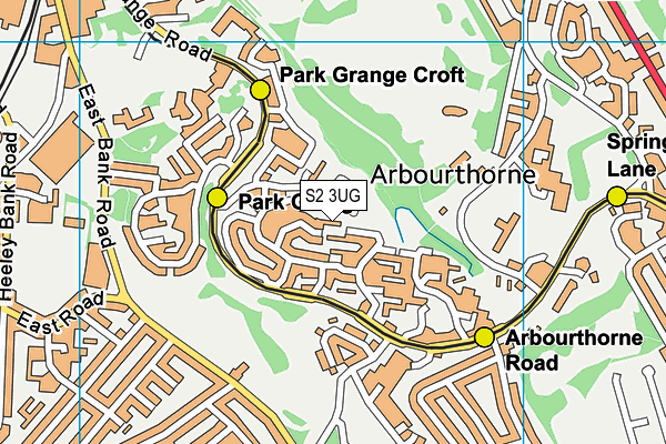 S2 3UG map - OS VectorMap District (Ordnance Survey) S2 3UG map - OS VectorMap District (Ordnance Survey)