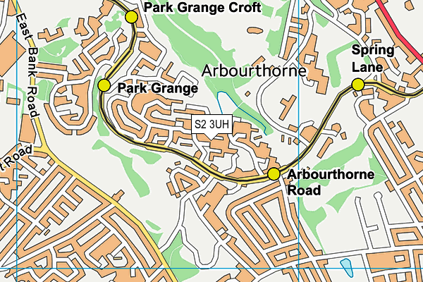 S2 3UH map - OS VectorMap District (Ordnance Survey)