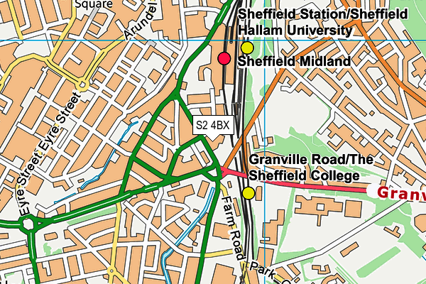 S2 4BX map - OS VectorMap District (Ordnance Survey) S2 4BX map - OS VectorMap District (Ordnance Survey)