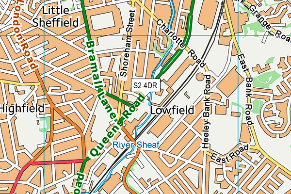 S2 4DR map - OS VectorMap District (Ordnance Survey)
