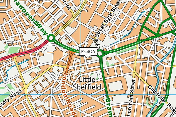 S2 4QA map - OS VectorMap District (Ordnance Survey) S2 4QA map - OS VectorMap District (Ordnance Survey)
