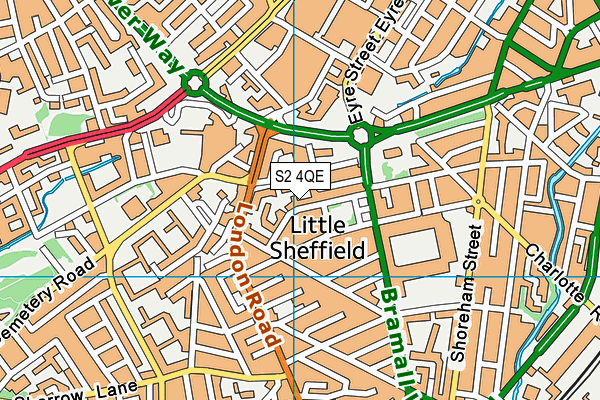 S2 4QE map - OS VectorMap District (Ordnance Survey) S2 4QE map - OS VectorMap District (Ordnance Survey)