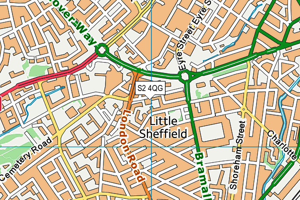 S2 4QG map - OS VectorMap District (Ordnance Survey) S2 4QG map - OS VectorMap District (Ordnance Survey)