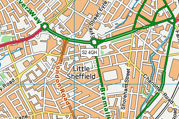S2 4QH map - OS VectorMap District (Ordnance Survey) S2 4QH map - OS VectorMap District (Ordnance Survey)