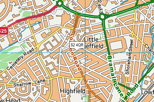 S2 4QR map - OS VectorMap District (Ordnance Survey) S2 4QR map - OS VectorMap District (Ordnance Survey)
