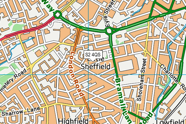 S2 4QS map - OS VectorMap District (Ordnance Survey) S2 4QS map - OS VectorMap District (Ordnance Survey)