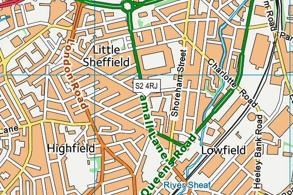 S2 4RJ map - OS VectorMap District (Ordnance Survey) S2 4RJ map - OS VectorMap District (Ordnance Survey)
