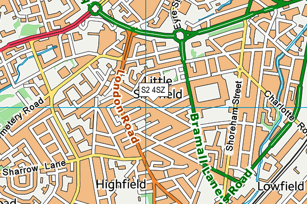 S2 4SZ map - OS VectorMap District (Ordnance Survey) S2 4SZ map - OS VectorMap District (Ordnance Survey)