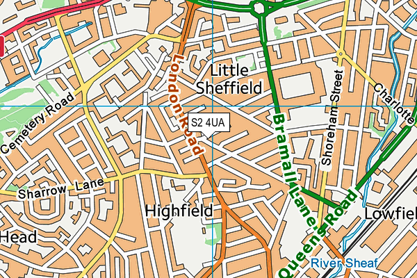 S2 4UA map - OS VectorMap District (Ordnance Survey) S2 4UA map - OS VectorMap District (Ordnance Survey)