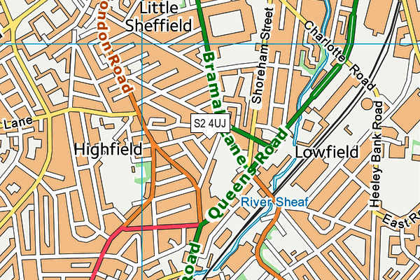 S2 4UJ map - OS VectorMap District (Ordnance Survey) S2 4UJ map - OS VectorMap District (Ordnance Survey)