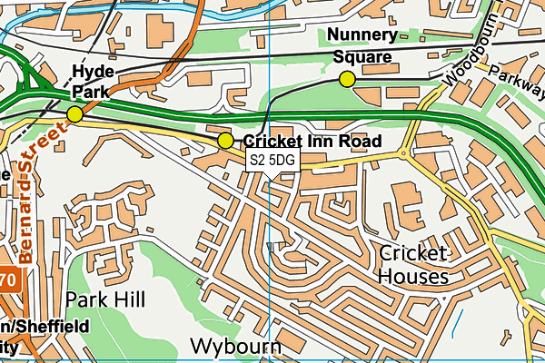 S2 5DG map - OS VectorMap District (Ordnance Survey) S2 5DG map - OS VectorMap District (Ordnance Survey)