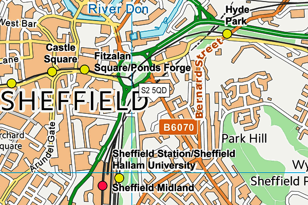 S2 5QD map - OS VectorMap District (Ordnance Survey) S2 5QD map - OS VectorMap District (Ordnance Survey)