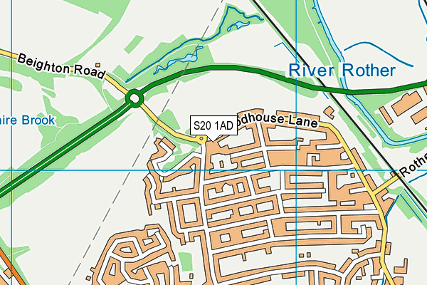 S20 1AD map - OS VectorMap District (Ordnance Survey) S20 1AD map - OS VectorMap District (Ordnance Survey)