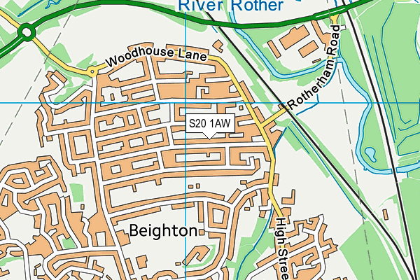 S20 1AW map - OS VectorMap District (Ordnance Survey) S20 1AW map - OS VectorMap District (Ordnance Survey)