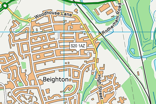 S20 1AZ map - OS VectorMap District (Ordnance Survey) S20 1AZ map - OS VectorMap District (Ordnance Survey)