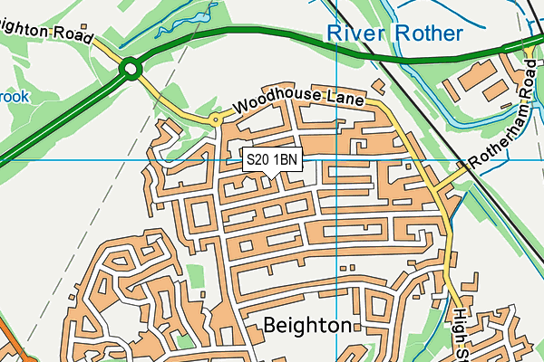 S20 1BN map - OS VectorMap District (Ordnance Survey) S20 1BN map - OS VectorMap District (Ordnance Survey)