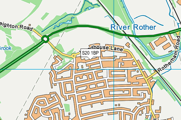 S20 1BP map - OS VectorMap District (Ordnance Survey)