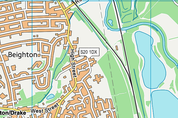 S20 1DX map - OS VectorMap District (Ordnance Survey) S20 1DX map - OS VectorMap District (Ordnance Survey)