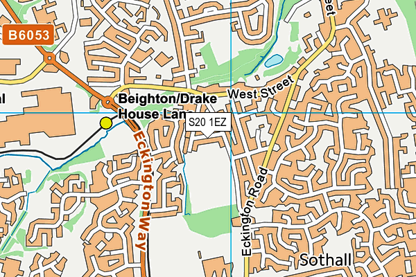 S20 1EZ map - OS VectorMap District (Ordnance Survey)