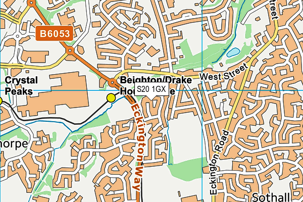 S20 1GX map - OS VectorMap District (Ordnance Survey) S20 1GX map - OS VectorMap District (Ordnance Survey)