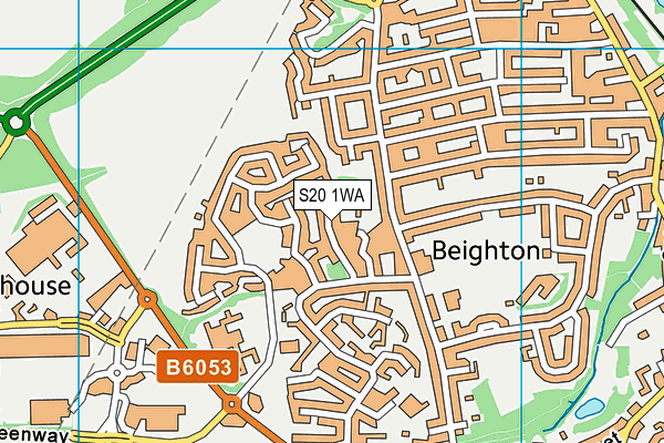 S20 1WA map - OS VectorMap District (Ordnance Survey) S20 1WA map - OS VectorMap District (Ordnance Survey)