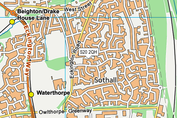 S20 2QH map - OS VectorMap District (Ordnance Survey) S20 2QH map - OS VectorMap District (Ordnance Survey)