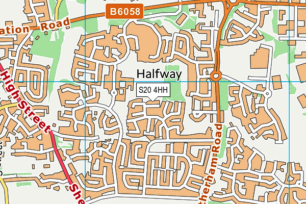 S20 4HH map - OS VectorMap District (Ordnance Survey) S20 4HH map - OS VectorMap District (Ordnance Survey)