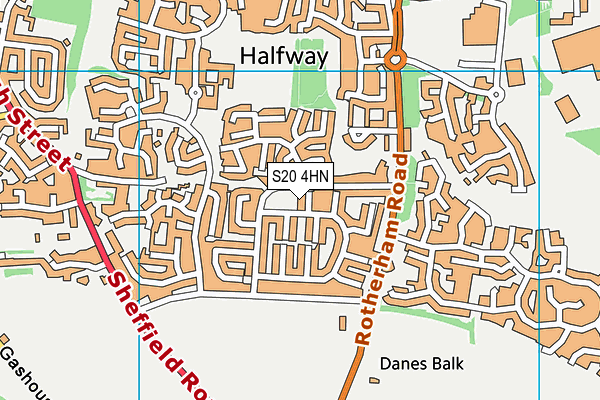 S20 4HN map - OS VectorMap District (Ordnance Survey) S20 4HN map - OS VectorMap District (Ordnance Survey)