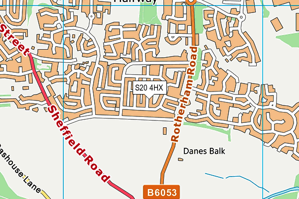 S20 4HX map - OS VectorMap District (Ordnance Survey) S20 4HX map - OS VectorMap District (Ordnance Survey)