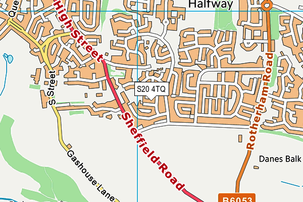 S20 4TQ map - OS VectorMap District (Ordnance Survey)
