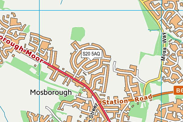 S20 5AQ map - OS VectorMap District (Ordnance Survey)