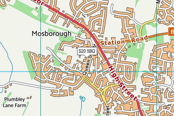 S20 5BQ map - OS VectorMap District (Ordnance Survey)