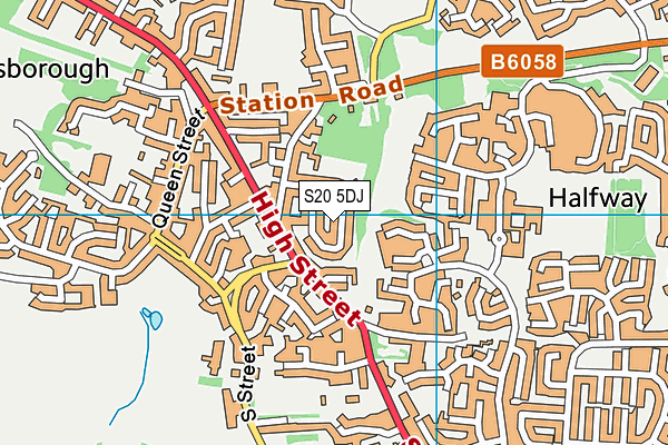 S20 5DJ map - OS VectorMap District (Ordnance Survey)