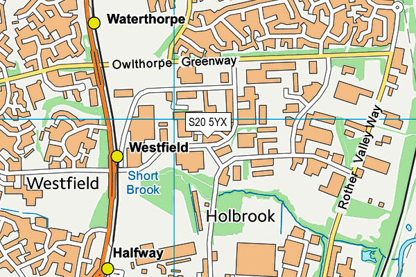 S20 5YX map - OS VectorMap District (Ordnance Survey) S20 5YX map - OS VectorMap District (Ordnance Survey)