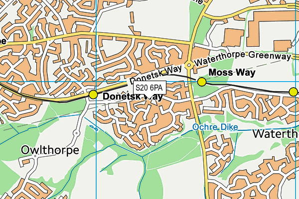 S20 6PA map - OS VectorMap District (Ordnance Survey) S20 6PA map - OS VectorMap District (Ordnance Survey)