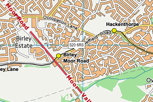 S20 6RS map - OS VectorMap District (Ordnance Survey)