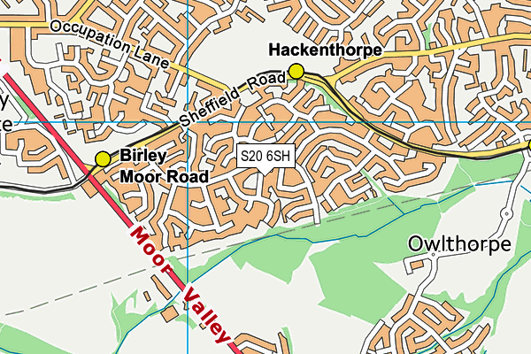 S20 6SH map - OS VectorMap District (Ordnance Survey) S20 6SH map - OS VectorMap District (Ordnance Survey)