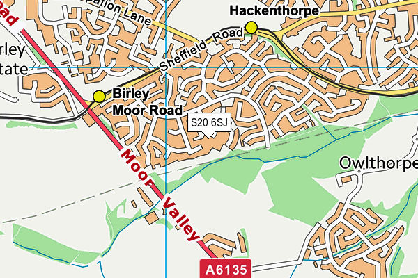 S20 6SJ map - OS VectorMap District (Ordnance Survey)