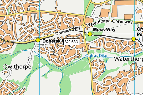 S20 6SQ map - OS VectorMap District (Ordnance Survey) S20 6SQ map - OS VectorMap District (Ordnance Survey)