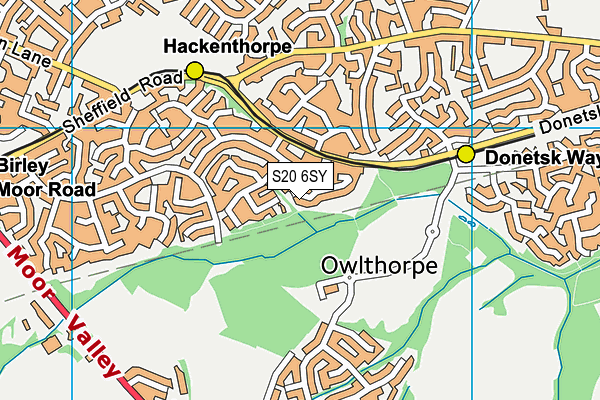 S20 6SY map - OS VectorMap District (Ordnance Survey) S20 6SY map - OS VectorMap District (Ordnance Survey)
