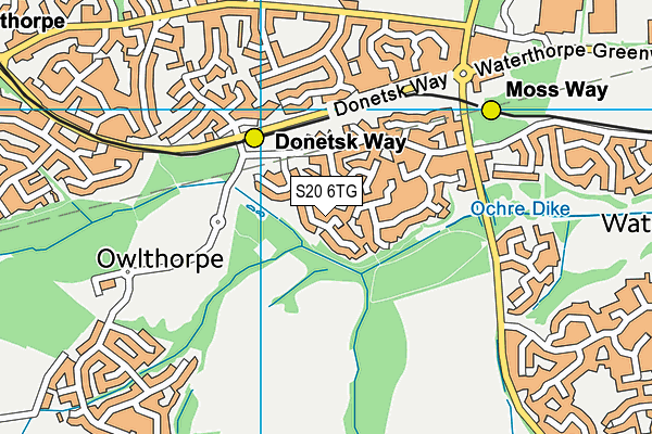 S20 6TG map - OS VectorMap District (Ordnance Survey)