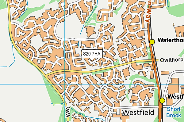 S20 7HA map - OS VectorMap District (Ordnance Survey) S20 7HA map - OS VectorMap District (Ordnance Survey)